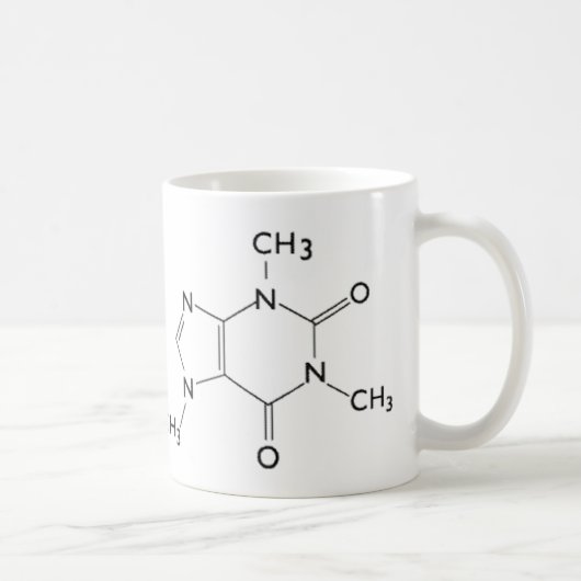 Tasse der Koffeinchemikalienstruktur (Rechts)