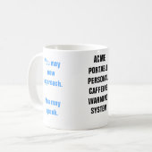 Tasse der Koffeinmood-Warnung (Vorderseite Links)