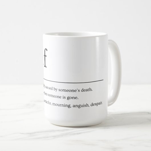 Tasse der Kummerdefinition - Minimalistisches Bere (VorderseiteRechts)