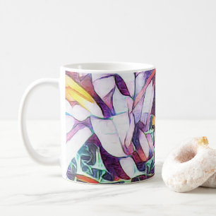Tasse der künstlerischen Lila Blume