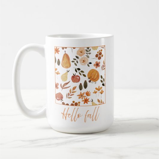 Tasse der Kürbis im Herbst (Links)