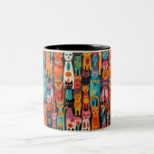 Tasse der lebendigen Folk Art Cats Muster (Mittel)