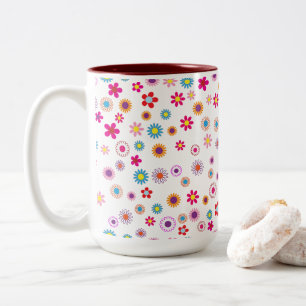 Tasse der leuchtenden geometrischen Blume 2 Tone L