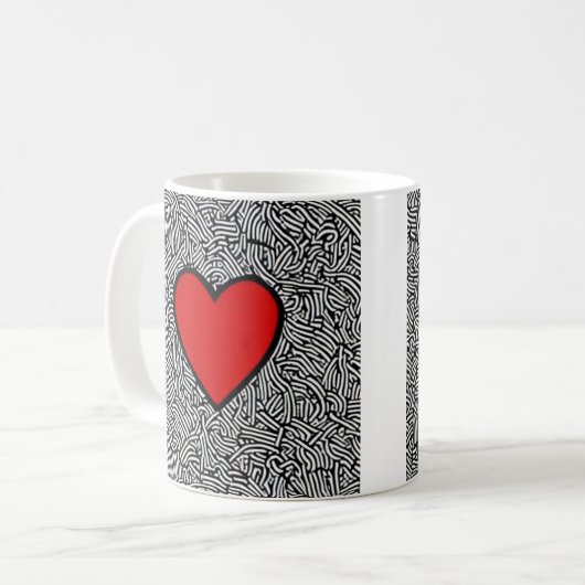 Tasse der Liebe mit Doodle (Vorderseite Links)