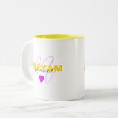 Tasse der Liebe mit Name & Modern Initial & Quote (Vorderseite Links)