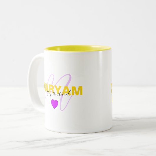 Tasse der Liebe mit Name & Modern Initial & Quote (Vorderseite Links)