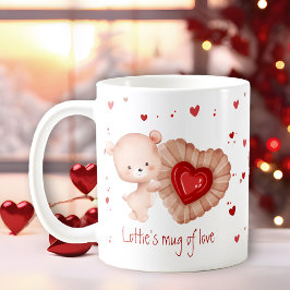 Tasse der Liebe Niedlich Teddy Bären Keks Herz Val