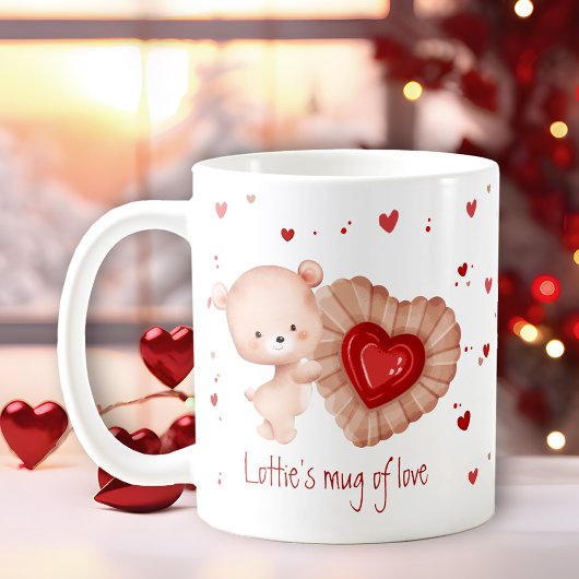 Tasse der Liebe Niedlich Teddy Bären Keks Herz Val