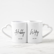 Tasse der Liebenden, Set für Hubby und Wifey-Tasse
