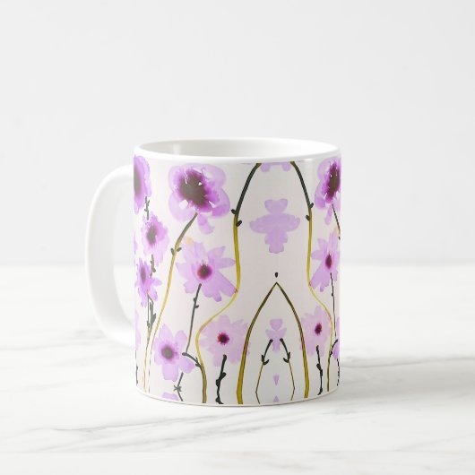 Tasse der lila Blume (Vorderseite Links)