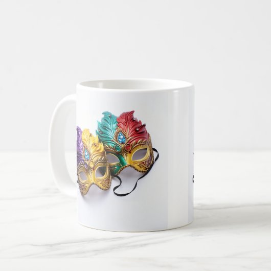 Tasse der Mardi Gras-Maske (Vorderseite Links)