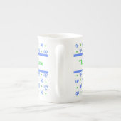 Tasse der Mini-Print-China Blau/Grün/Weiß-Bögen (Rückseite)
