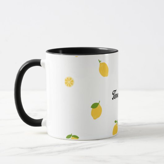 Tasse der Minimalistischen Lemon-Muster-Keramik (Links)