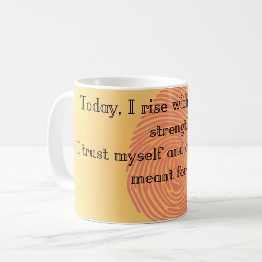 Tasse der MorgenAffirmation (Vorderseite Links)