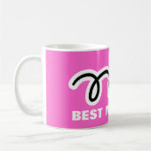 Tasse der Mutter mit rosafarbener Blume | Beste Mu (Links)