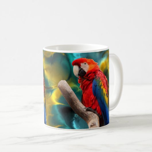 Tasse der Papageien-Kunst-1 (VorderseiteRechts)