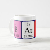 Tasse der periodischen Barty-Tabellenbezeichnung (Vorderseite Links)