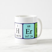 Tasse der periodischen Tabellenbezeichnung (VorderseiteRechts)