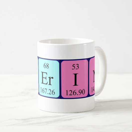 Tasse der periodischen Tabellenbezeichnung (VorderseiteRechts)