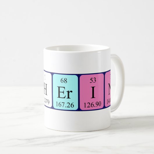 Tasse der periodischen Tabellenbezeichnung (VorderseiteRechts)