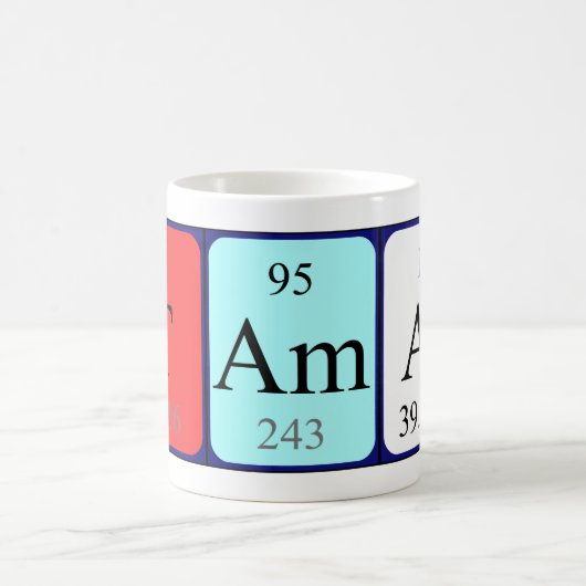 Tasse der periodischen Tabellenbezeichnung Tamar (Mittel)