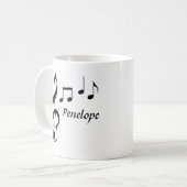 Tasse der personalisierten Musiknote (Vorderseite Links)