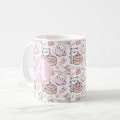 Tasse der personalisierten Niedlichen Rosa und der (Vorderseite Links)