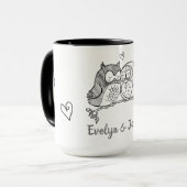 Tasse der personalisierten Owls Liebe (Vorderseite Links)