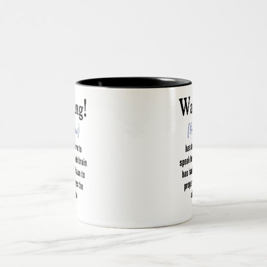 Tasse der personalisierten Warnmeldung (Mittel)