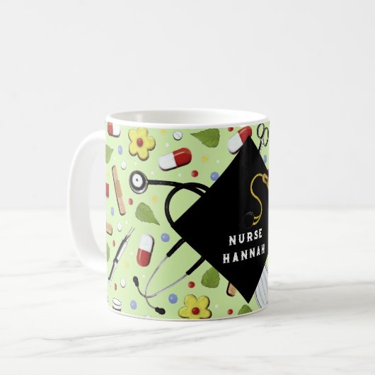 Tasse der Pflegeschule Grad Kaffee (Vorderseite Links)