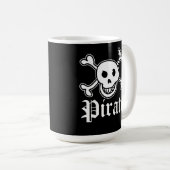 Tasse der Piratenflagge mit Skull- und Knochendesi (VorderseiteRechts)