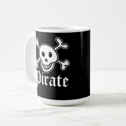 Tasse der Piratenflagge mit Skull- und Knochendesi (Vorderseite Links)