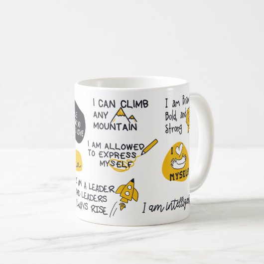 Tasse der Positivität, motivierend und inspirieren (VorderseiteRechts)