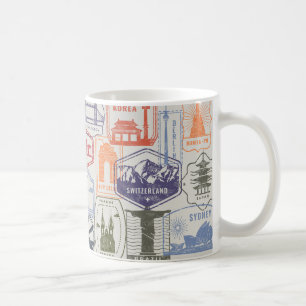 Tasse der postalischen Briefmarke Vintage Postle