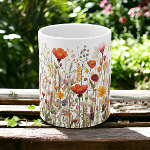 Tasse der Pressen der Blume, Boho-Wildblumen-Kerns