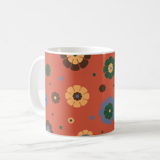 Tasse der Retro-Blume (Vorderseite Links)