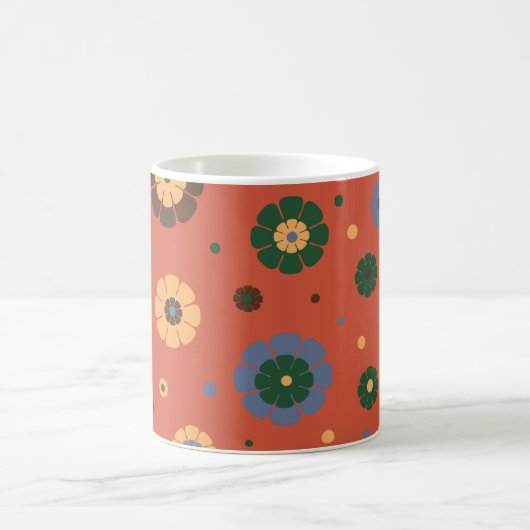 Tasse der Retro-Blume (Mittel)