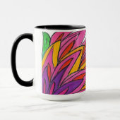 Tasse der rosa Blume (Schwarzer Griff und Interieu (Links)