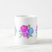 Tasse der rosa und blauen Rose (Mittel)