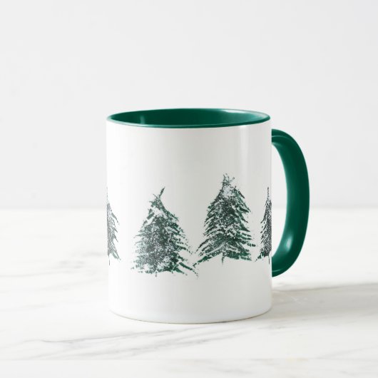 Tasse der schneebedeckten Pinien (VorderseiteRechts)