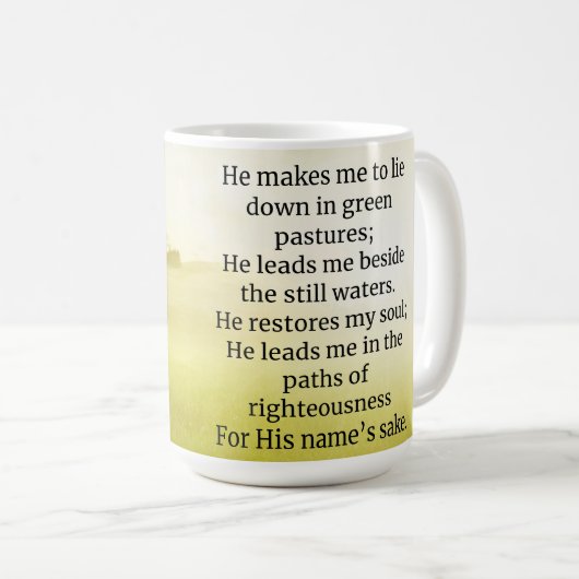 Tasse der Schrift Psalm 22:2-3 (VorderseiteRechts)
