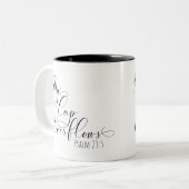Tasse der Schrift Psalm 23:5 "Mein Becher Überläuf (Vorderseite Links)