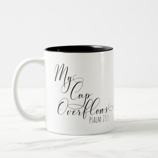 Tasse der Schrift Psalm 23:5 "Mein Becher Überläuf (Links)
