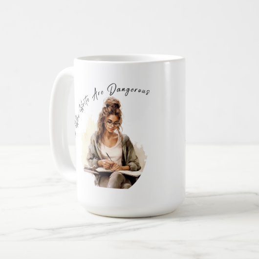 Tasse der Schriftstellerin Muse: Eine Frau in ihre (Vorderseite Links)