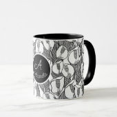 Tasse der Schwarz-Weiß-Romantik (VorderseiteRechts)