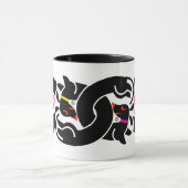 Tasse der schwarzen gefleckten Dackeln (Zentrum)