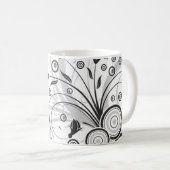 Tasse der schwarzweißen Blume (VorderseiteRechts)