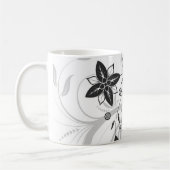 Tasse der schwarzweißen Blume (Links)