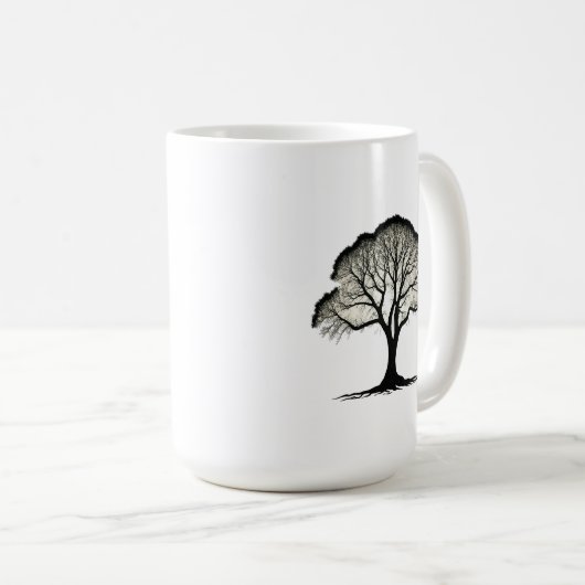 Tasse der Silhouette Lone Tree - 15 oz klassisches (VorderseiteRechts)
