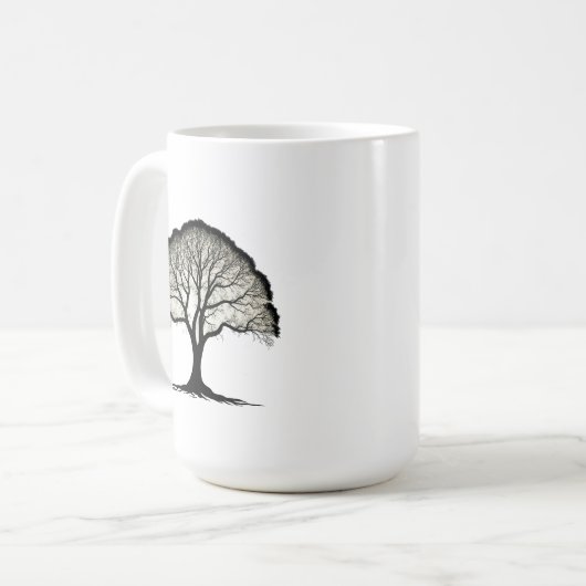 Tasse der Silhouette Lone Tree - 15 oz klassisches (Vorderseite Links)